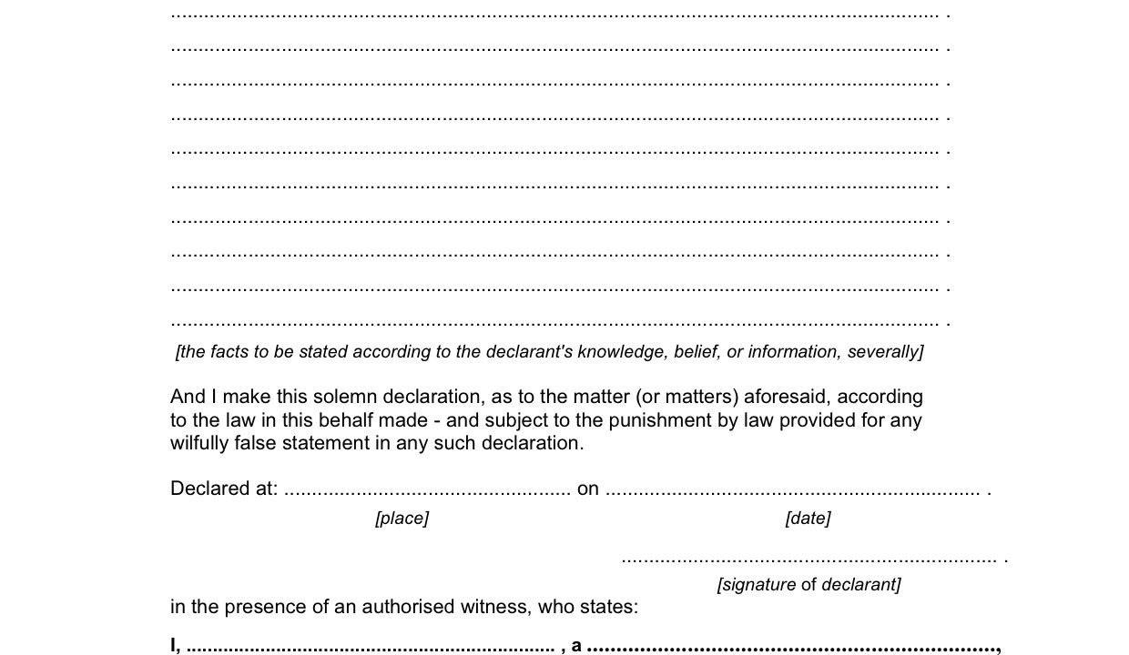 How to Fill a Statutory Declaration Form